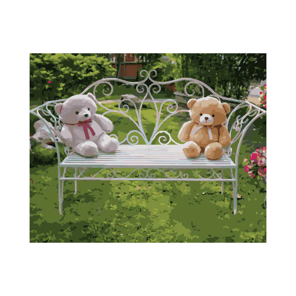 Teddy Bears on Bench